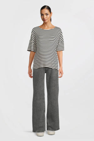 zwangerschaps wide leg jeans grey denim