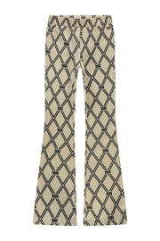 thumbnail: Beige en zwarte meisjes NIK&NIK flared broek van polyester met elastische tailleband
