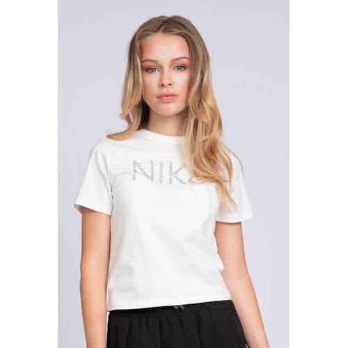 NIK&NIK T-shirt wit Meisjes Katoen Ronde hals Tekst