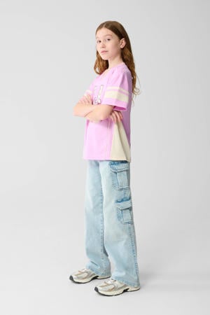 wide leg regular waist jeans light blue denim