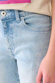 thumbnail: Shoeby wide leg regular waist jeans light blue denim