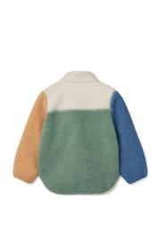 thumbnail: Liewood teddy tussenjas Nolan ecru/groen/blauw