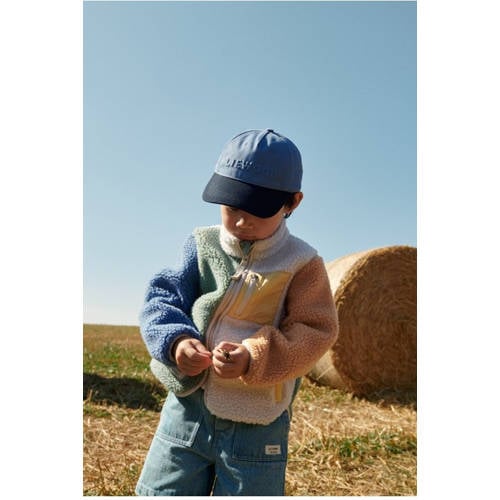 Liewood teddy tussenjas Nolan ecru/groen/blauw All over print