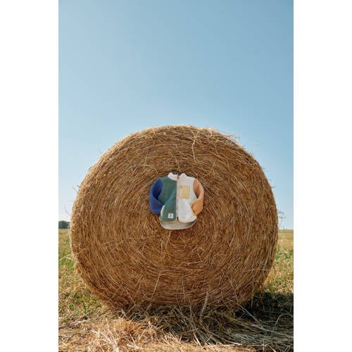 Liewood teddy tussenjas Nolan ecru/groen/blauw All over print