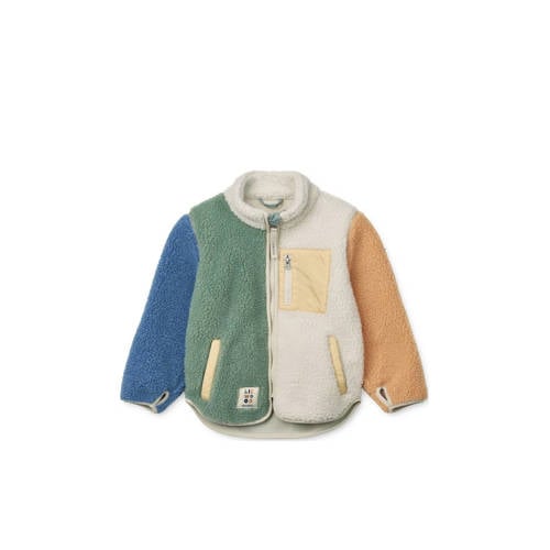 Liewood teddy tussenjas Nolan ecru/groen/blauw All over print - maat 110 afbeelding