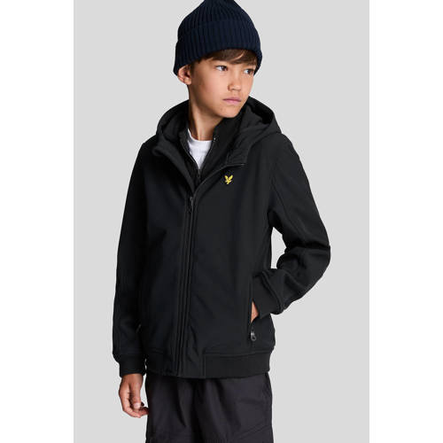 Lyle & Scott Softshell jas zwart Jongens Polyester Capuchon Effen - maat 152/158 afbeelding