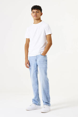 straight leg high waist light blue denim