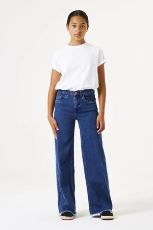 wide leg high waist jeans dark blue denim