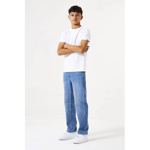 Garcia straight leg jeans high waist medium blue denim Blauw Effen - maat 134 afbeelding
