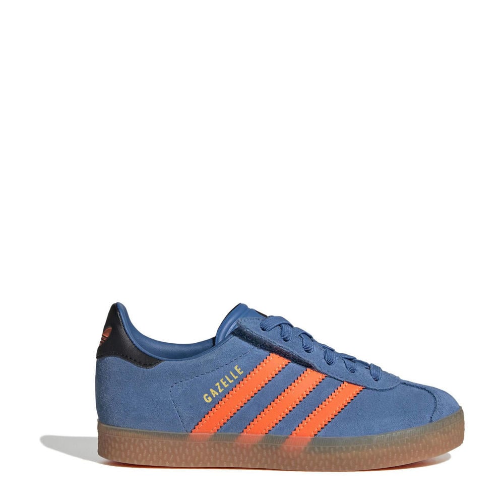 Kobaltblauw en oranje jongens en meisjes adidas Originals Gazelle sneakers van suède/voering: mesh/voetbed: eva met veters