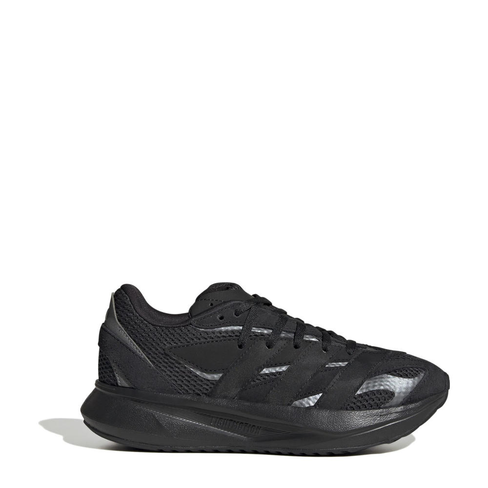 Zwarte jongens en meisjes adidas Sportswear Lightblaze sneakers van leer en textiel/voering: textiel met veters