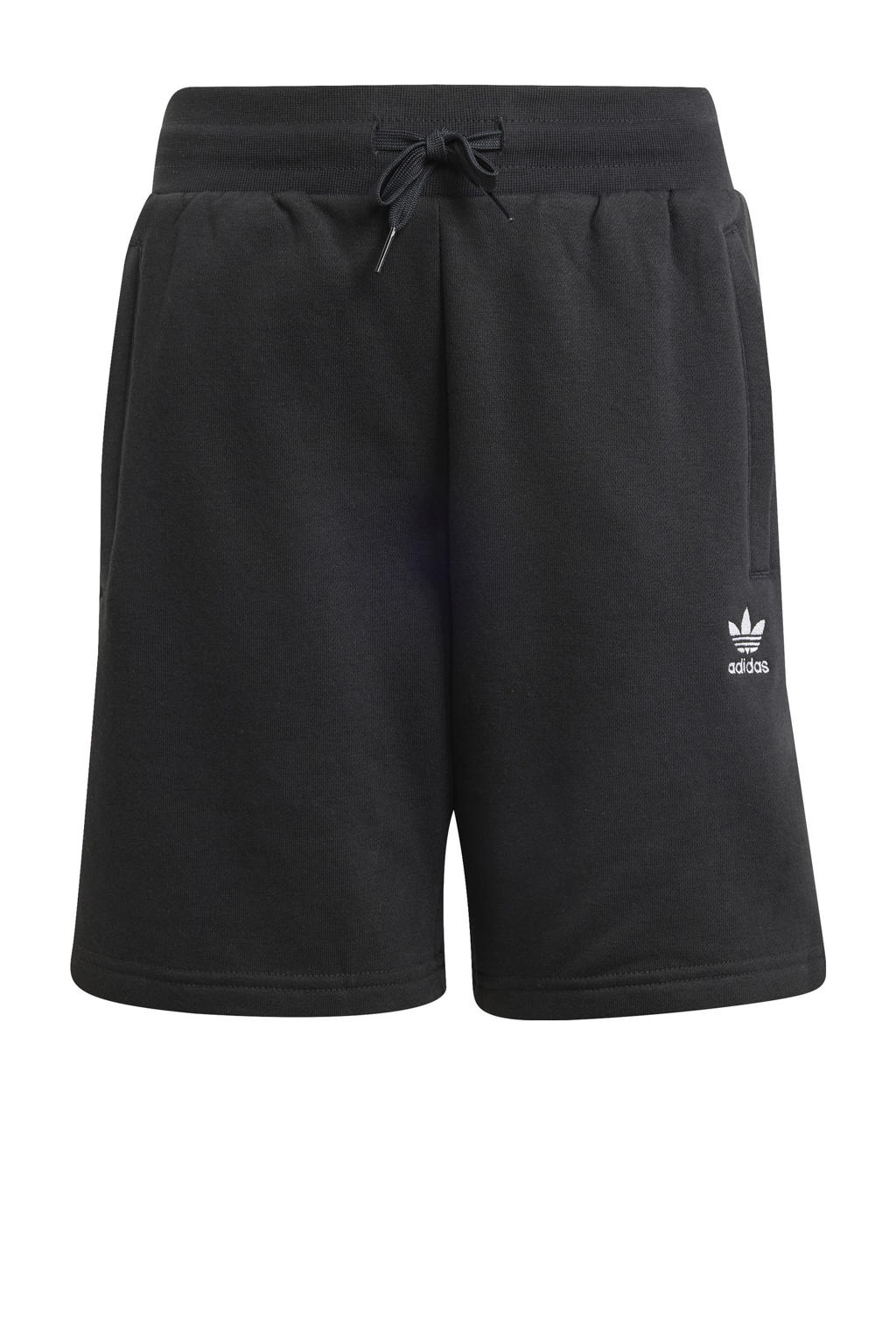 Zwarte jongens en meisjes adidas Originals sweatsshort van katoen met regular fit, regular waist en effen