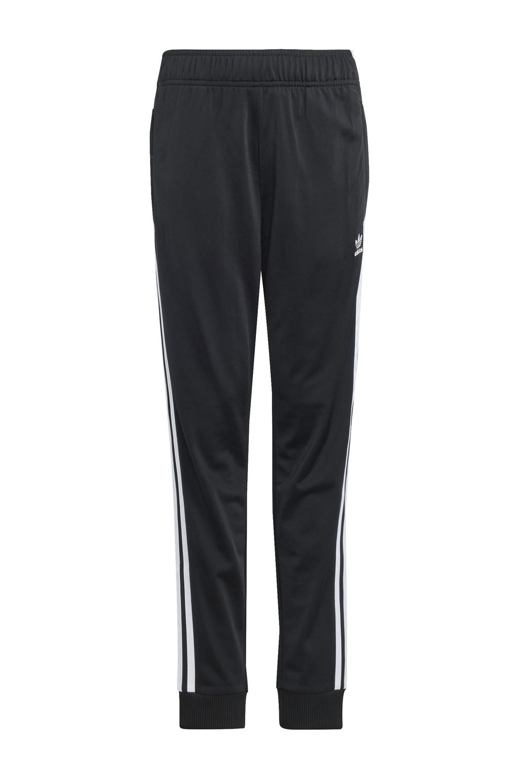 Zwarte jongens en meisjes adidas Originals Adicolor trainingsbroek van polyester met elastische tailleband met koord en effen