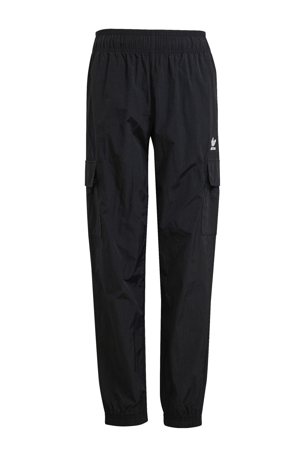 Zwarte jongens en meisjes adidas Originals Cargobroek van polyamide met regular fit, regular waist en effen