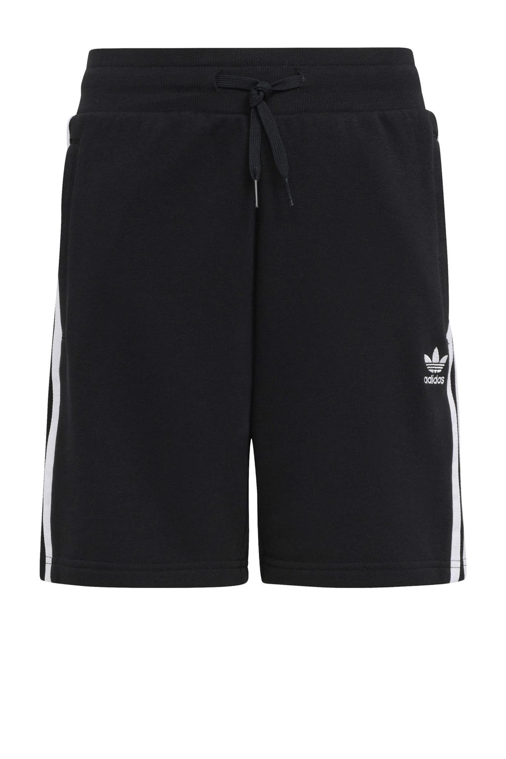 Zwart en witte jongens en meisjes adidas Originals Adicolor short van katoen met regular fit, regular waist en effen
