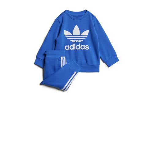 adidas Originals joggingpak blauw/wit Jongens/Meisjes Katoen Ronde hals