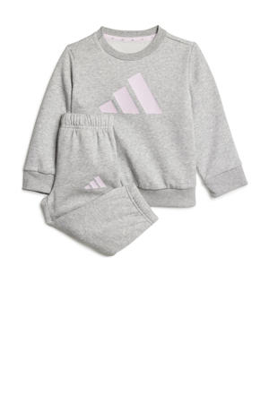 joggingpak grijs melange/lichtroze
