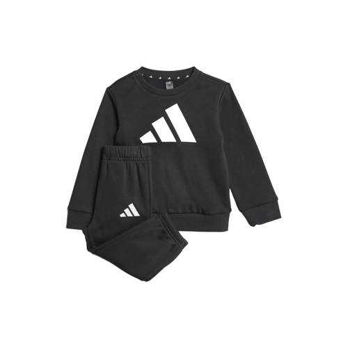adidas Sportswear joggingpak zwart/wit Jongens/Meisjes Katoen Ronde hals