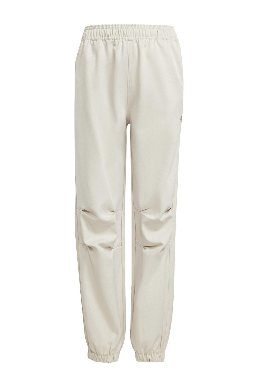 Lichtgrijze jongens en meisjes adidas Originals trainingsbroek Cargo van polyamide met regular fit, regular waist en effen