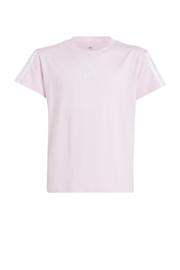 thumbnail: Lichtroze meisjes adidas Sportswear T-shirt Essentials van katoen met effen, korte mouwen en ronde hals