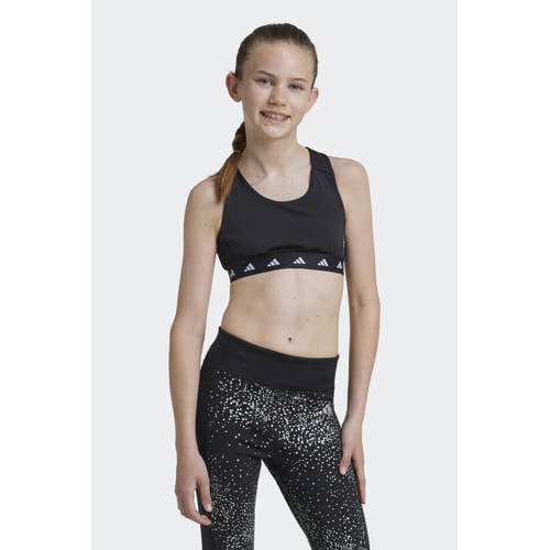adidas Sportswear sporttop Techfit Power zwart/grijs Sport t-shirt Jongens/Meisjes Polyester Ronde hals
