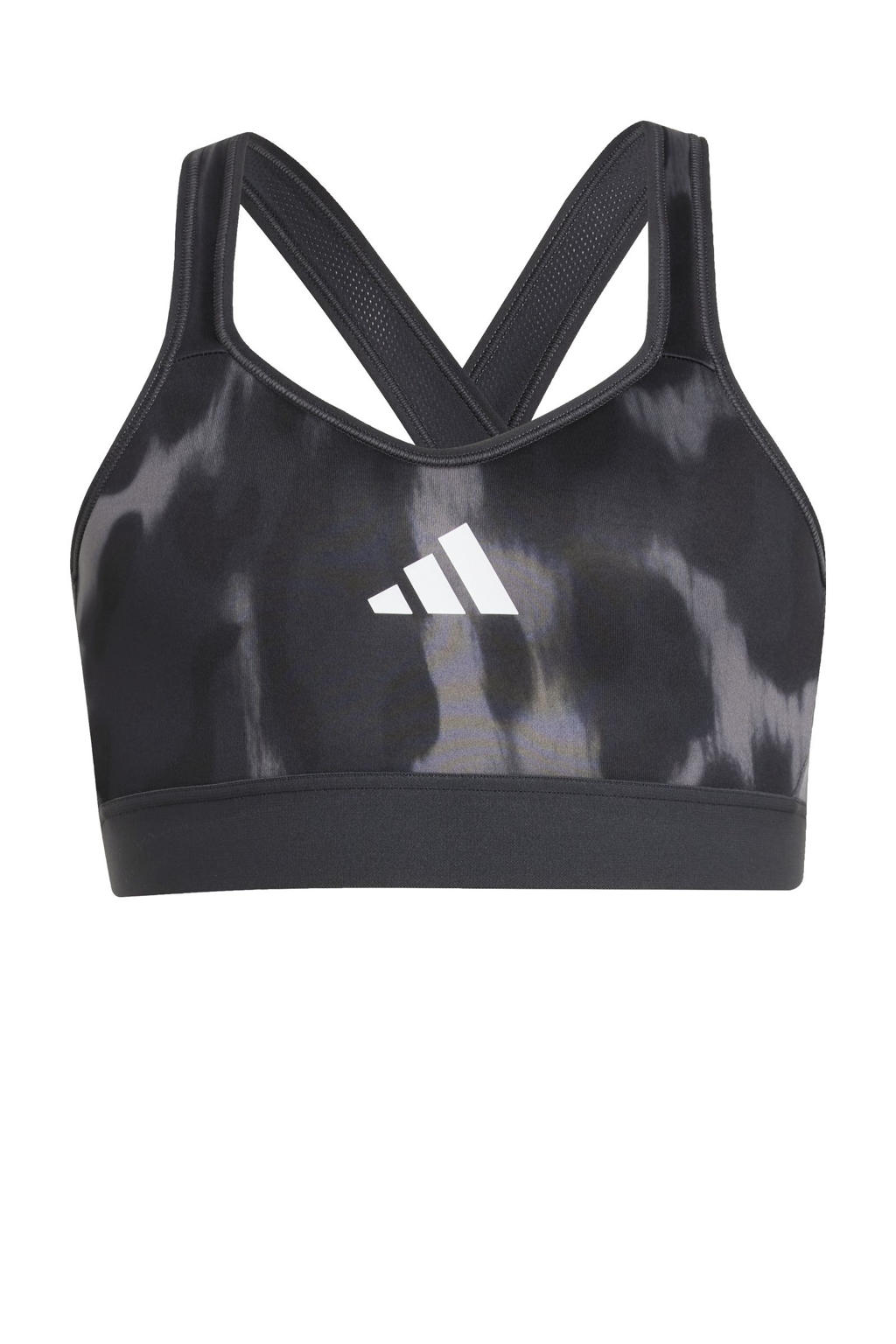 Antraciete meisjes adidas Sportswear sporttop van polyester met ronde hals