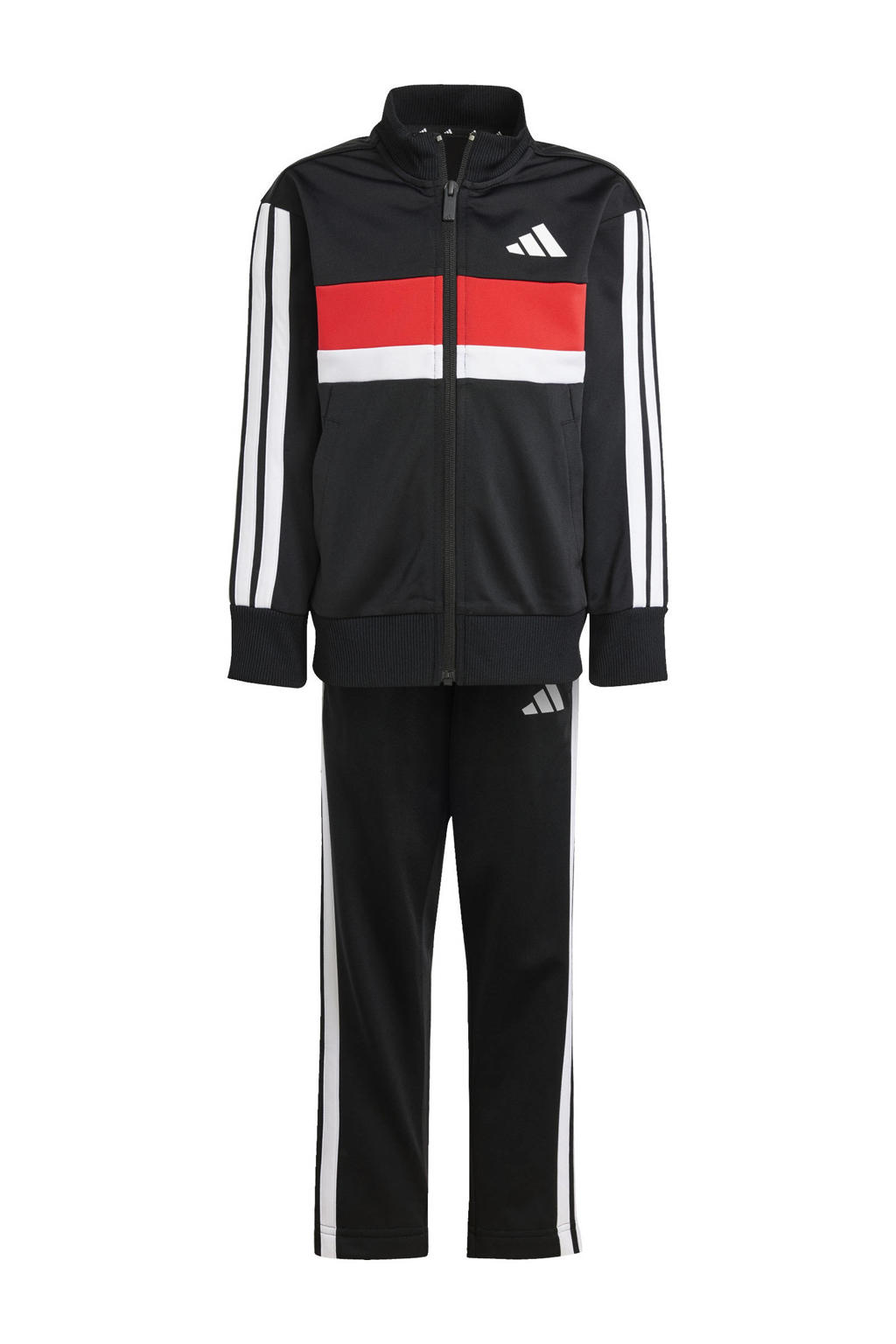 adidas Sportswear trainingspak zwart/wit/rood