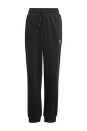 thumbnail: Zwarte meisjes adidas Originals joggingbroek van katoen met loose fit en elastische tailleband met koord
