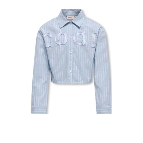 KIDS ONLY GIRL blouse lichtblauw Groen Meisjes Katoen Klassieke kraag Logo