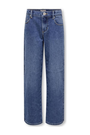 wide leg jeans medium blue denim