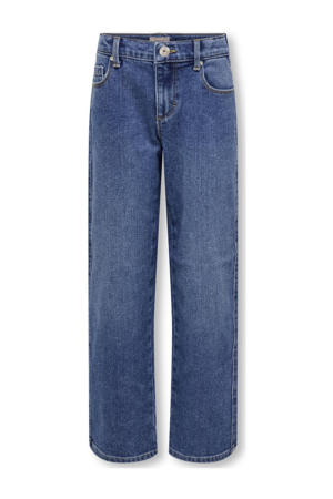 wide leg jeans medium blue denim