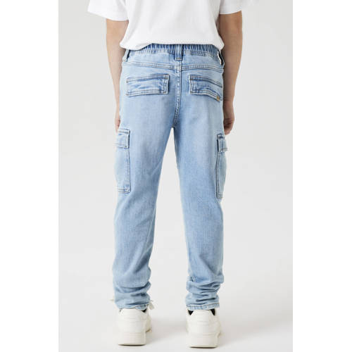 NAME IT KIDS tapered jeans light blue denim Blauw Effen - maat 128 afbeelding