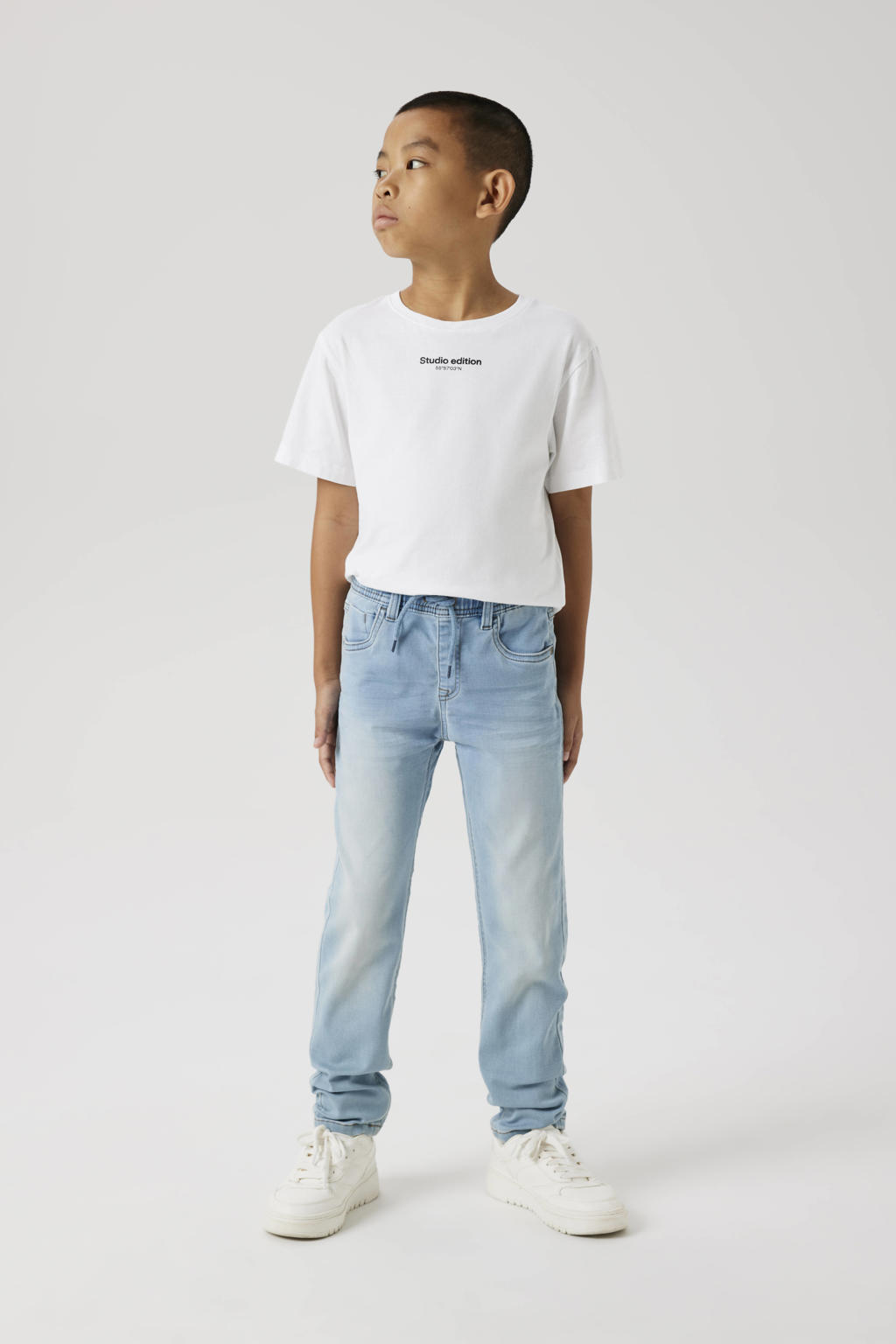Lichtblauwe jongens NAME IT KIDS slim fit regular waist jeans met effen