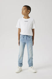thumbnail: Lichtblauwe jongens NAME IT KIDS slim fit regular waist jeans met effen