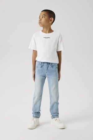 slim fit regular waist jeans light blue denim