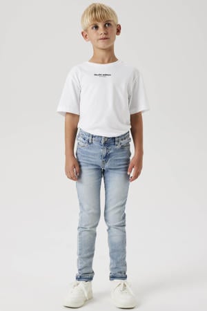 slim regular waist slim fit jeans light blue denim