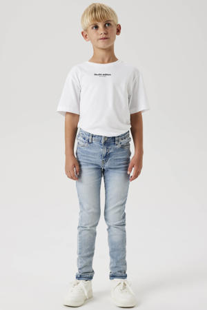 slim regular waist slim fit jeans light blue denim