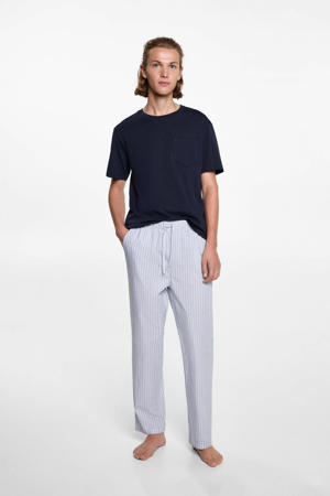   pyjama met streepdessin donkerblauw/lichtblauw