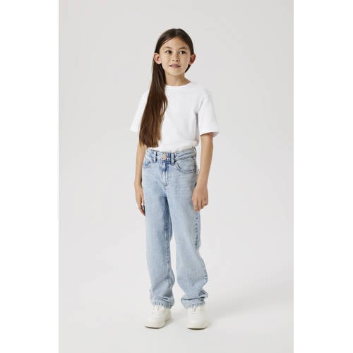 NAME IT KIDS straight jeans regular waist light blue bleached Blauw Meisjes Denim