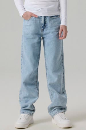 straight jeans regular waist light blue bleached