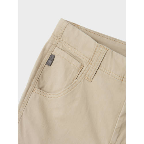 NAME IT KIDS regular fit cargo broek beige Grijs Jongens Stretchkatoen - maat 128 afbeelding