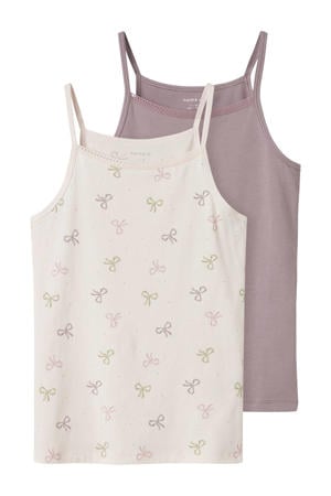 singlet Bow - donkerroze/ecru (set van 2)