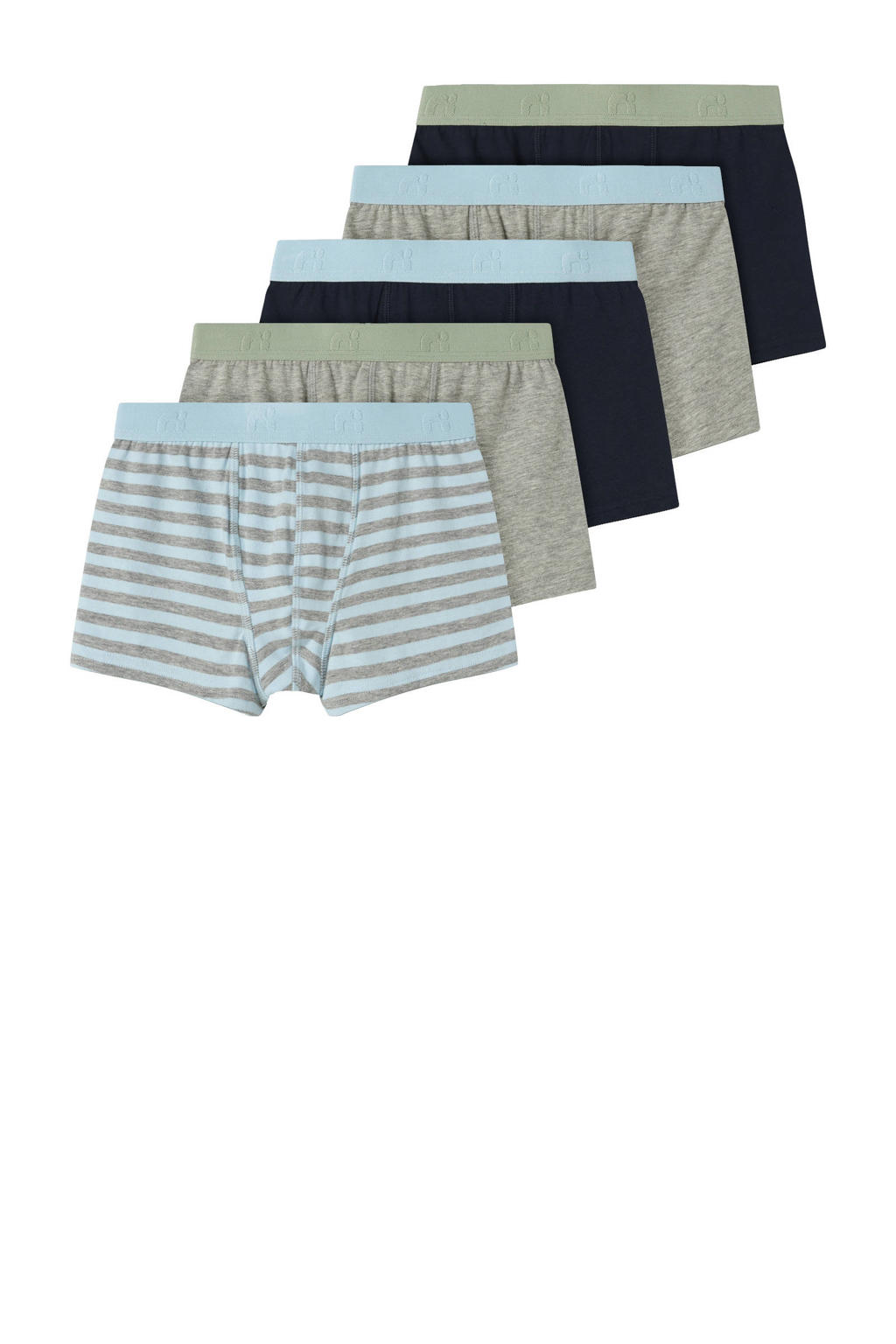 NAME IT KIDS   boxershort - set van 5 turquoise/grijs/donkerblauw