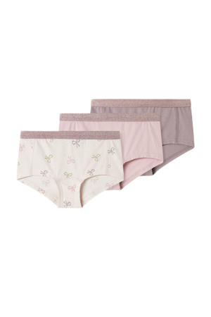 hipster Bow - set van 3 donkerroze/ecru