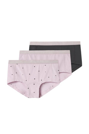 hipster - set van 3 roze/donkergrijs