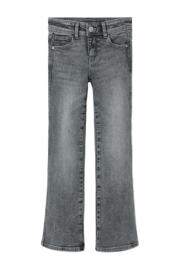 thumbnail: Lichtgrijze meisjes NAME IT KIDS bootcut jeans van stretchdenim met regular waist, rits- en knoopsluiting en effen
