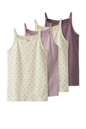 hemd NKFSTRAP - lila/ecru (set van 4)