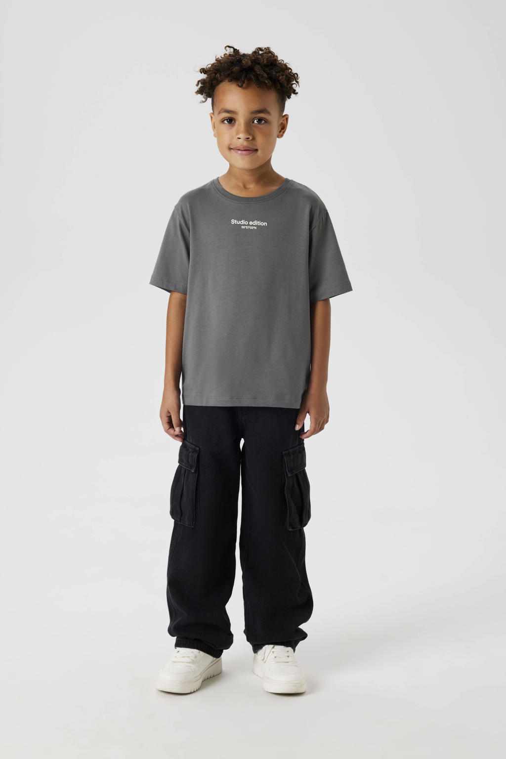 NAME IT KIDS T-shirt donkergrijs