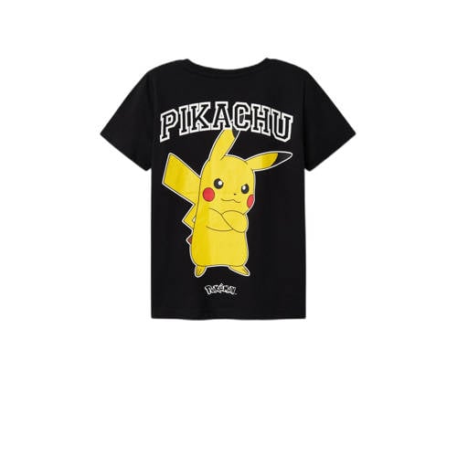 NAME IT KIDS Pokemon T-shirt met backprint zwart Jongens Katoen Ronde hals