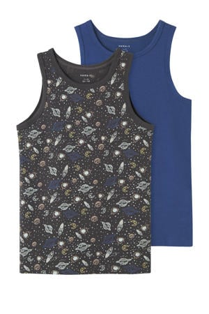 hemd NKMTANK - donkergrijs/blauw (set van 2)